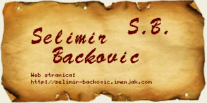 Selimir Backović vizit kartica